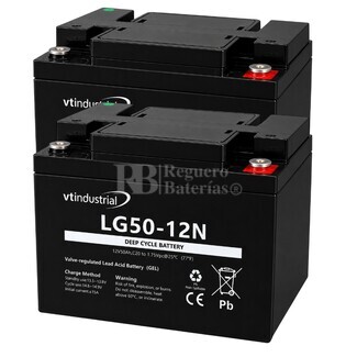 2 Bater�as Caravana Camper | GEL 12V 50Ah LG50-12N